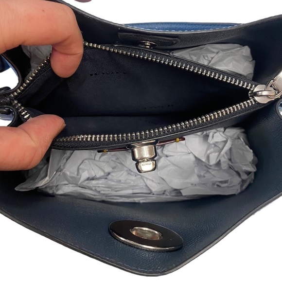 NWOT Coach Willow Bucket Bag Crossbody Purse in Colorblock Pool Blue - Picture 12 of 16